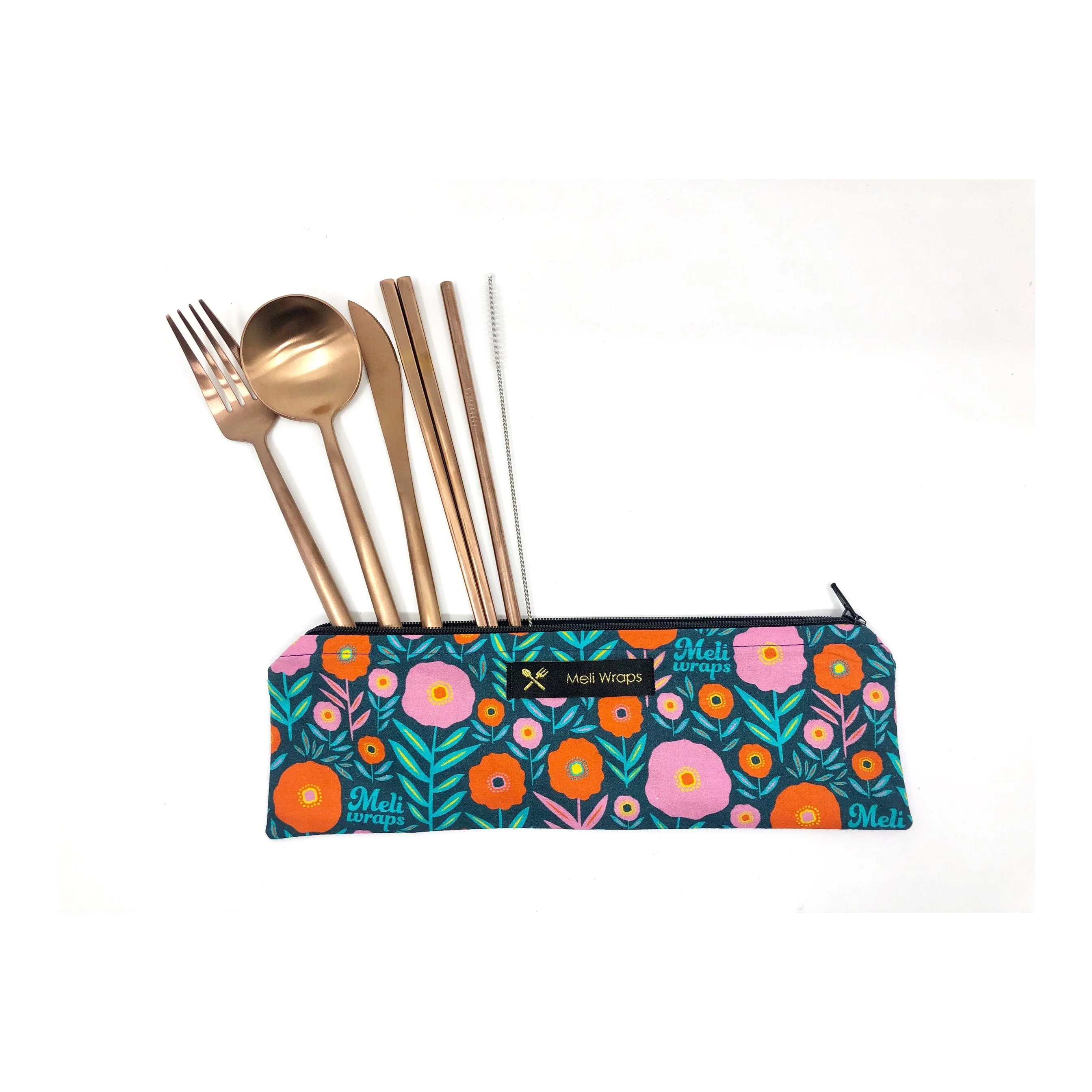Meli Wraps Reusable Cutlery Set in Dark Bloom - Buy Pet Shop