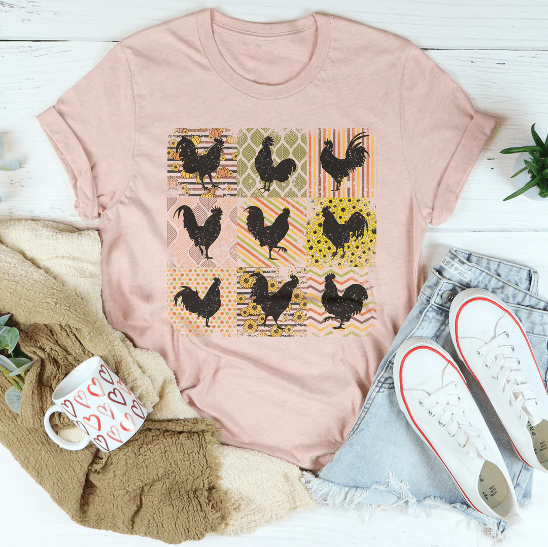Boho Retro Chickens Tee - Buy Pet Shop