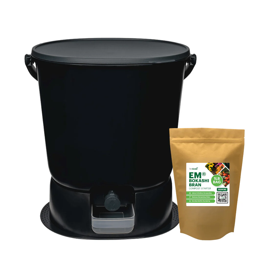 TeraGanix Essential Bokashi Compost Bin Starter Kit, 4.4 gal - Buy Pet Shop