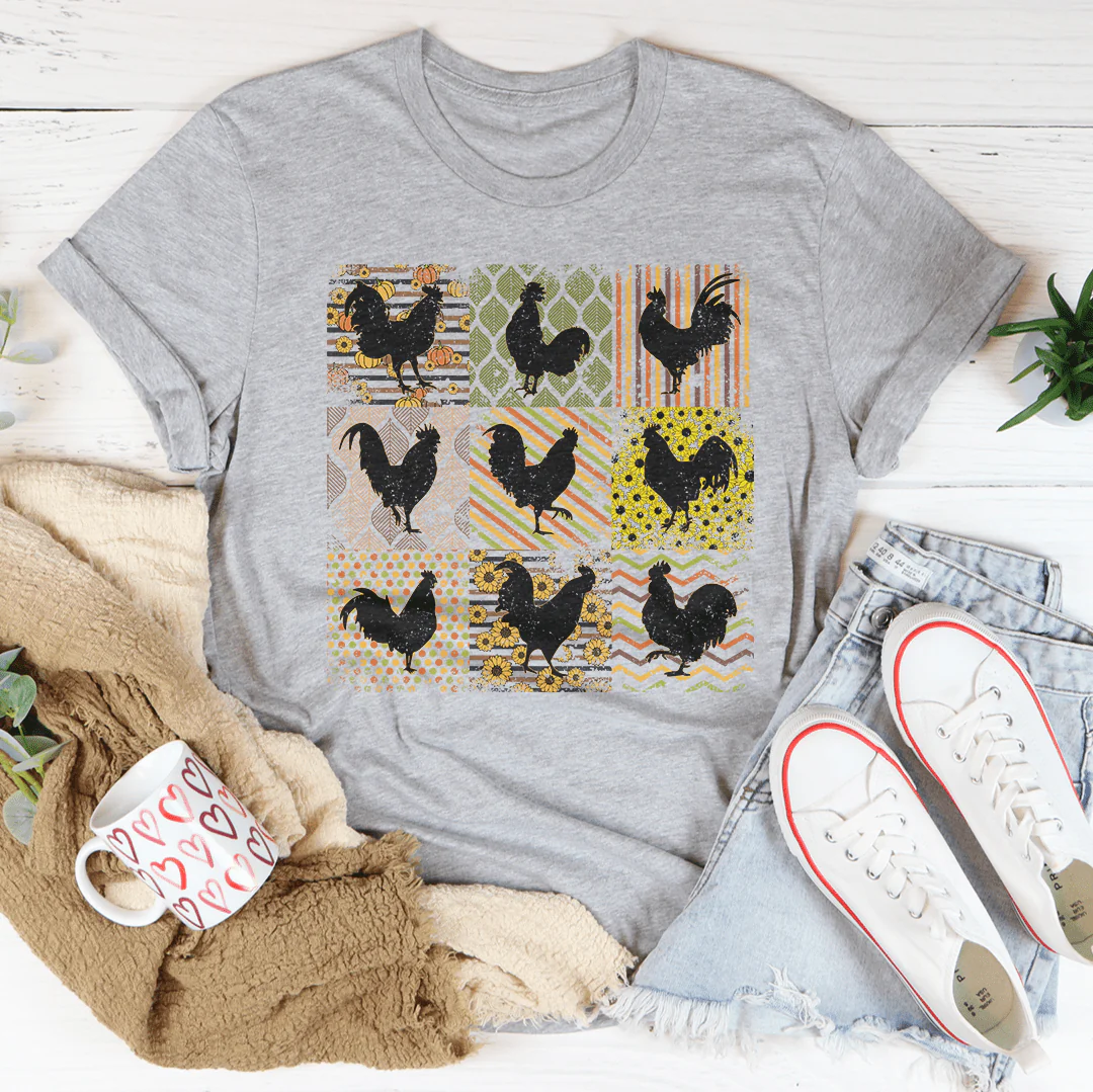 Boho Retro Chickens Tee - Buy Pet Shop