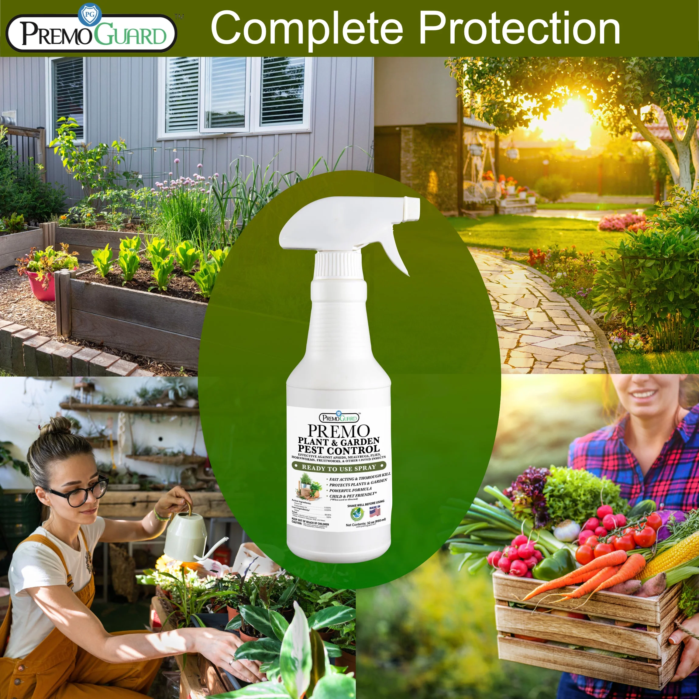 Plant and Garden Pest Control Spray - 32 oz - By Premo Guard - Buy Pet Shop