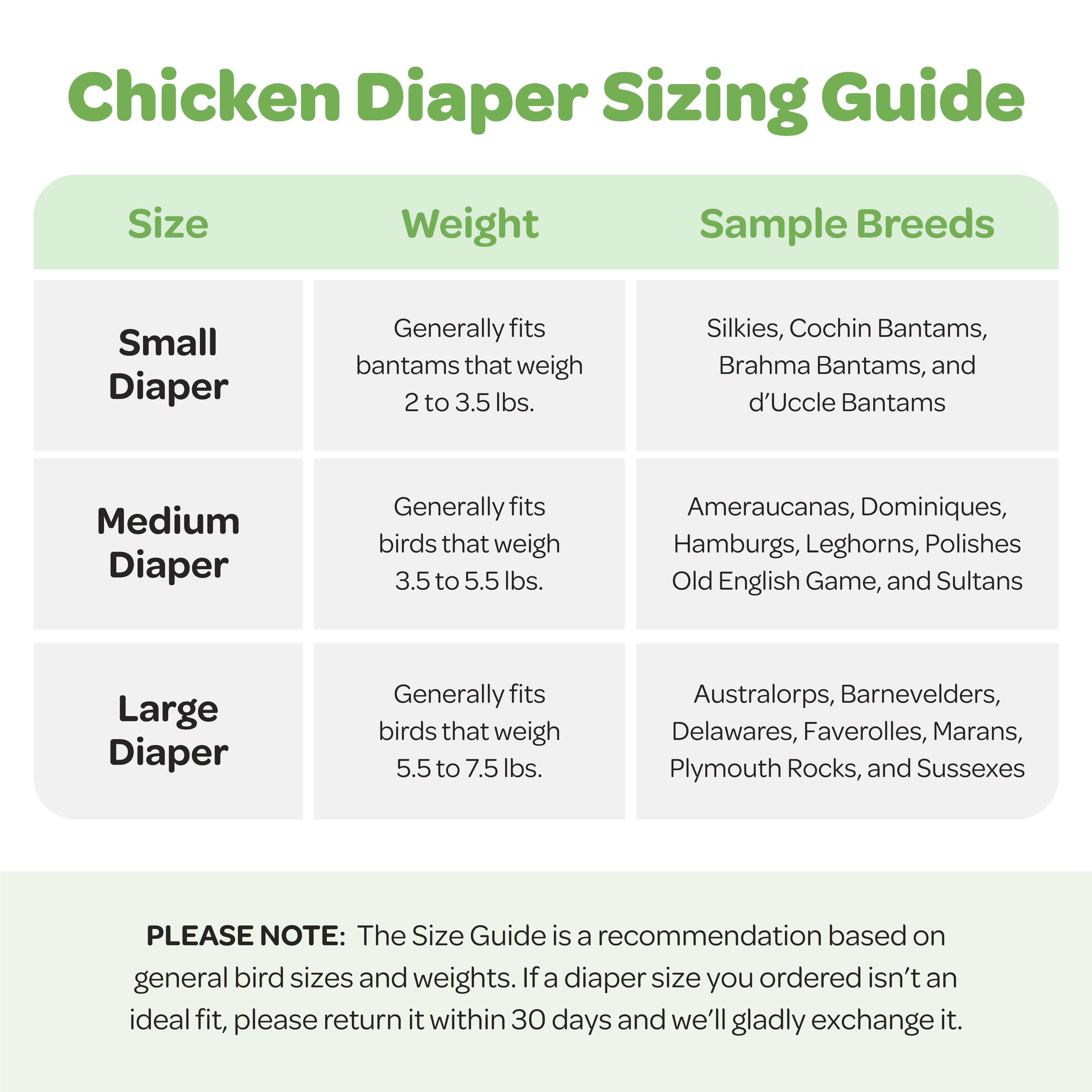 Chicken Diaper - Removable Liners Available - Buy Pet Shop