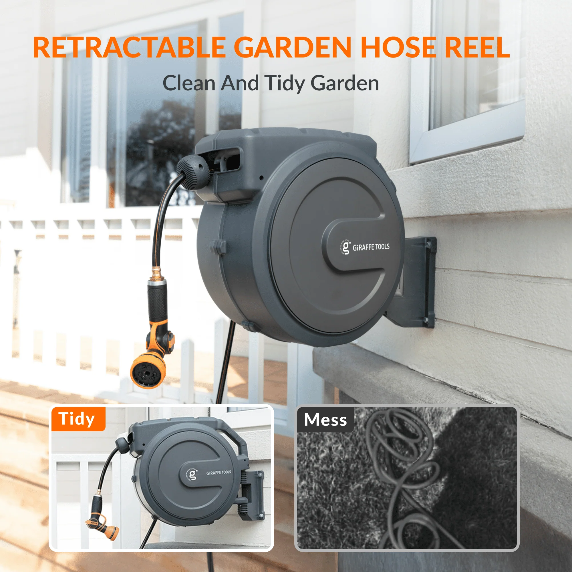 Retractable Garden Hose Reel-5/8 in-115ft - Buy Pet Shop