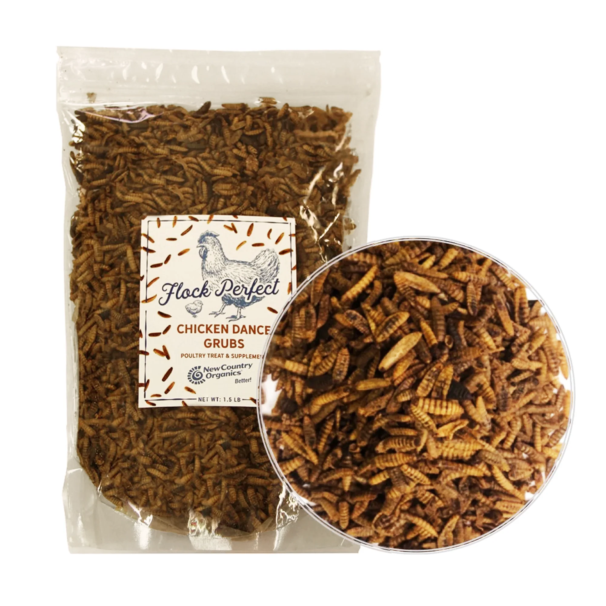 Flock Perfect Chicken Dance Grubs, 1.5 lbs - Buy Pet Shop