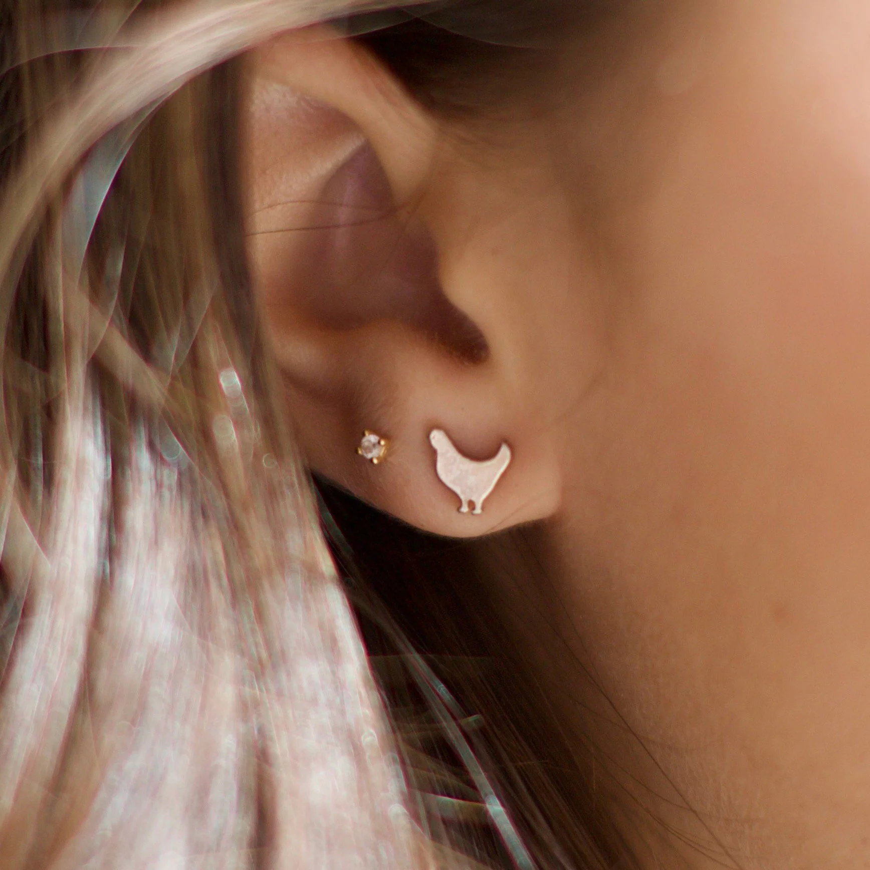 Sterling Silver Chicken Earrings - Buy Pet Shop