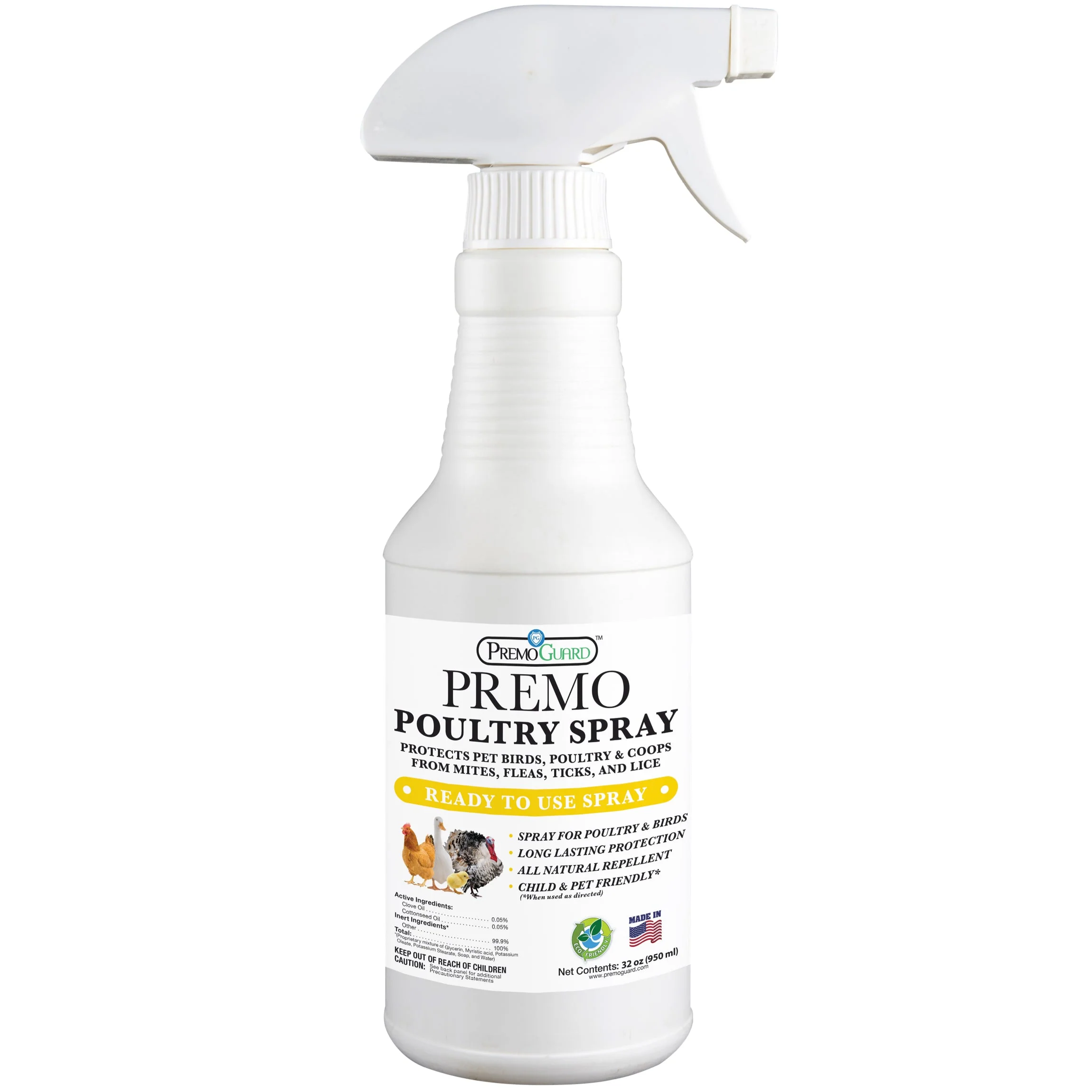 Poultry Spray 32 oz - All Natural Non Toxic - Premo Guard - Buy Pet Shop