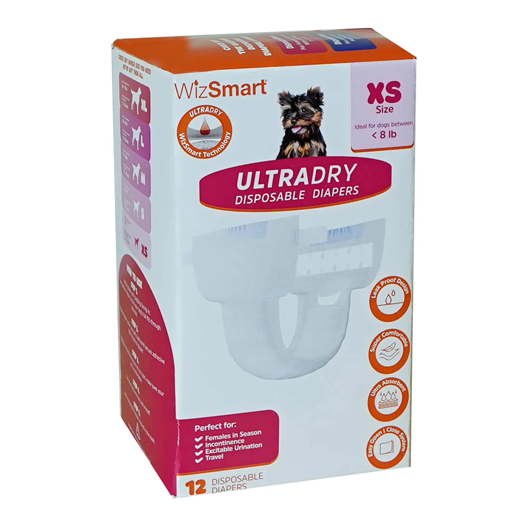 WizSmart UltraDry Disposable Diapers, 12 ct - Buy Pet Shop
