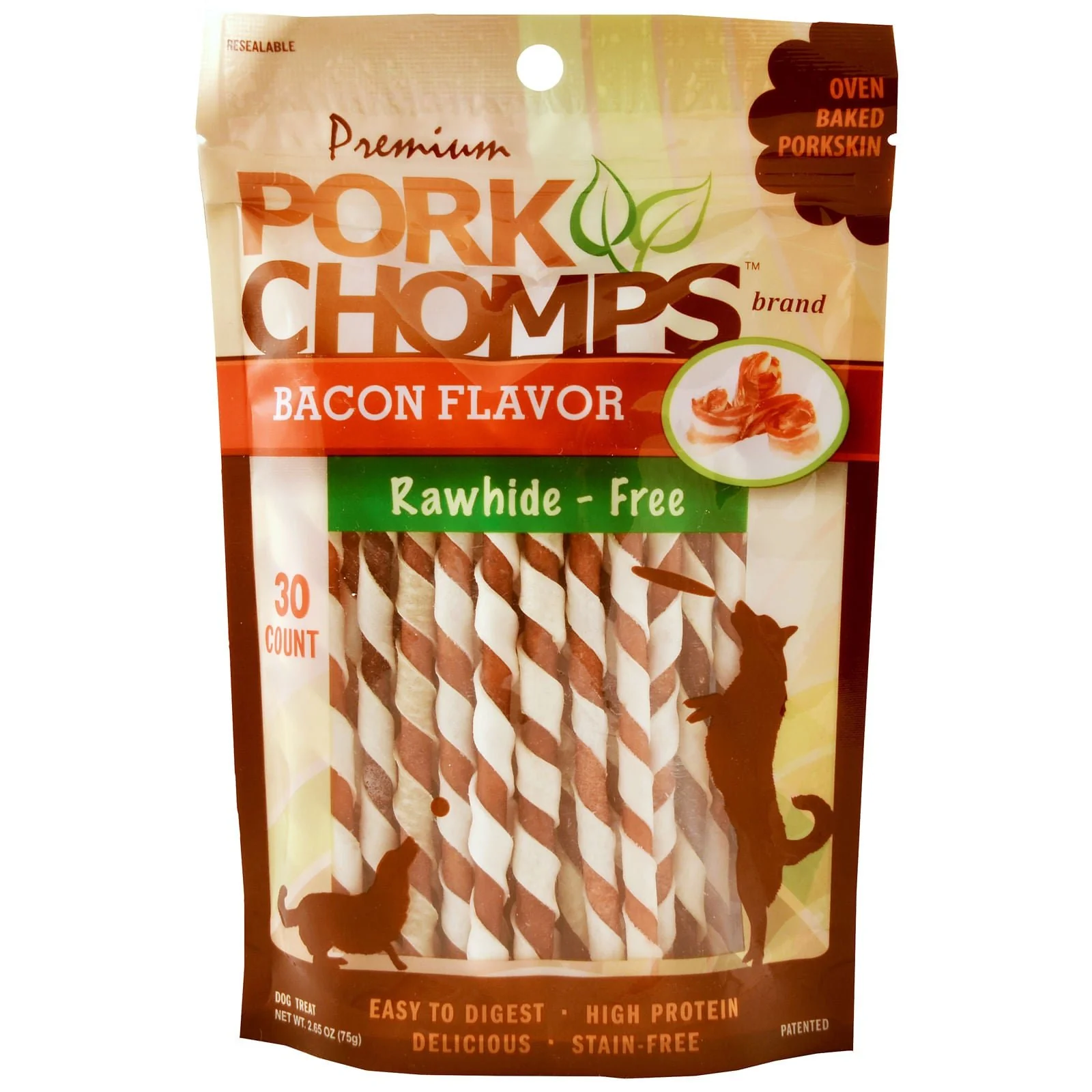 Pork Chomps Twists, Bacon - Buy Pet Shop