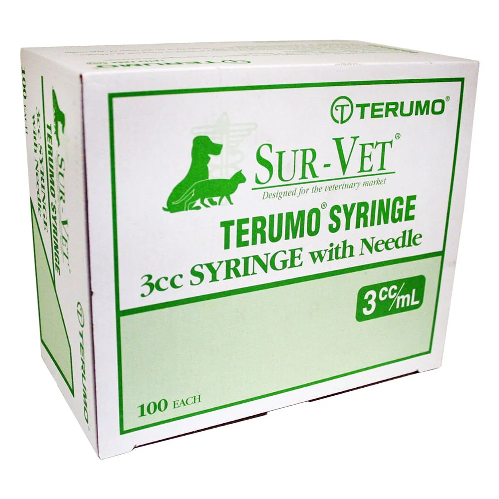 Terumo SUR-VET Luer Lock Syringe with Needle, 3 cc LL, 100 ct - Buy Pet Shop
