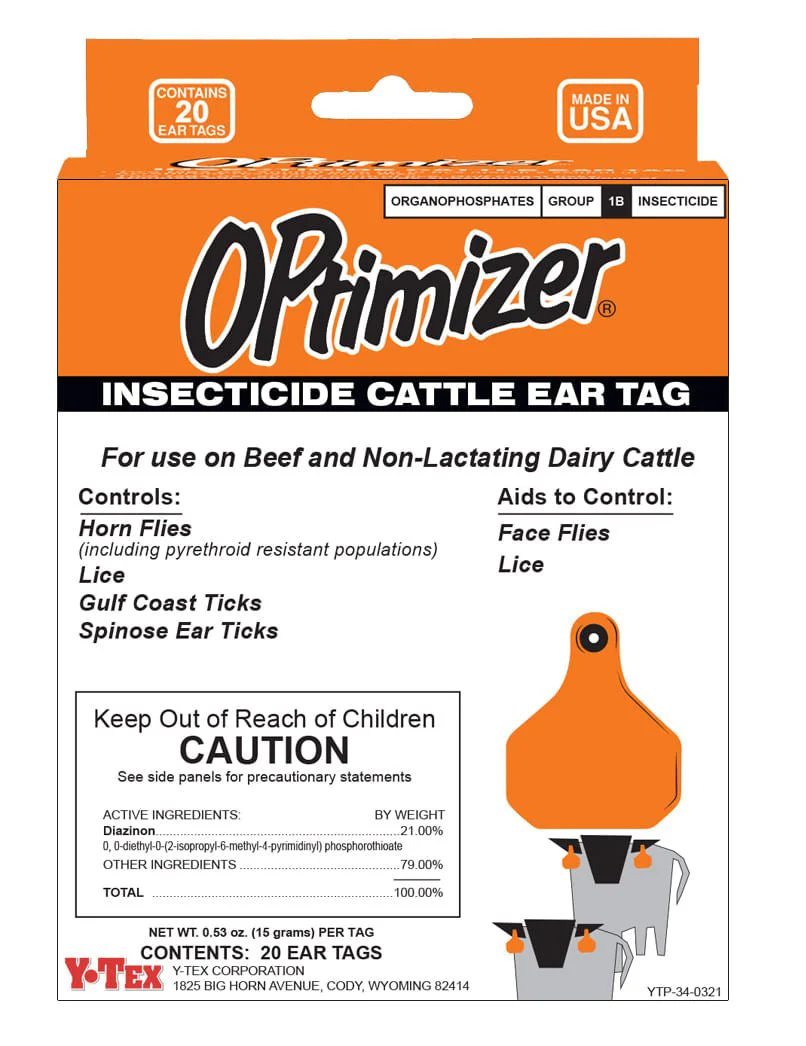 OPtimizer Insecticide Cattle Ear Tags, 20 ct - Buy Pet Shop