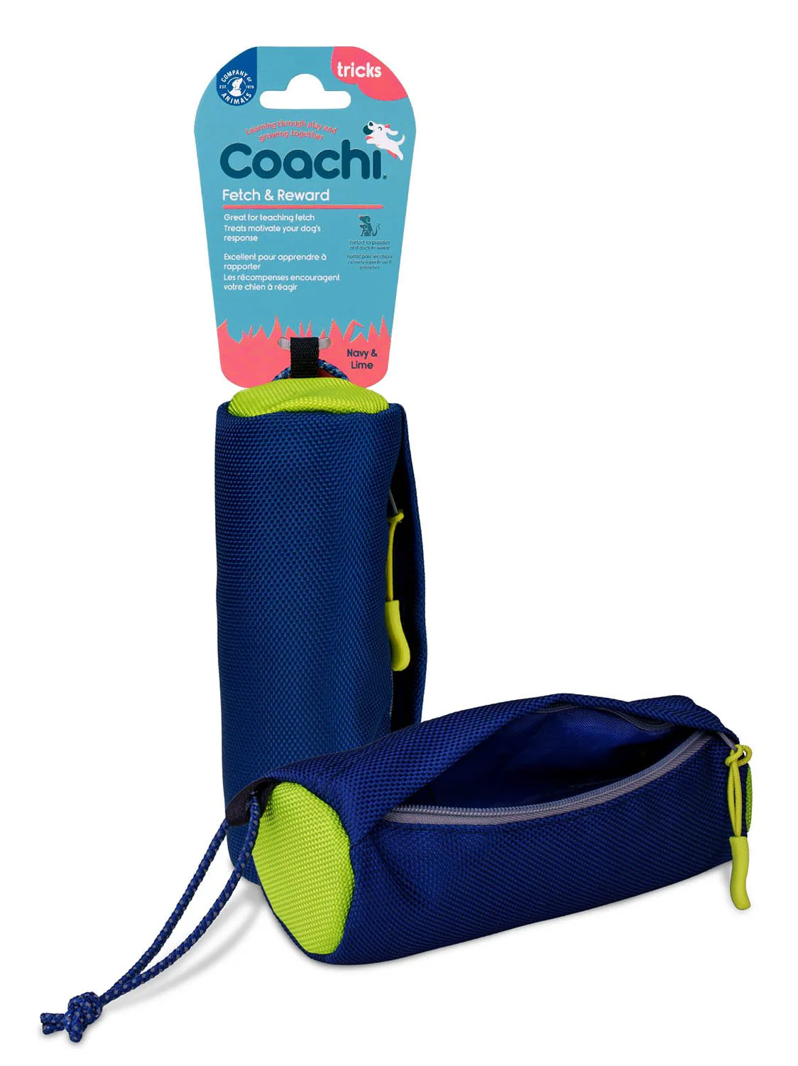 Coachi Fetch & Reward Training Toy, Navy & Lime - Buy Pet Shop
