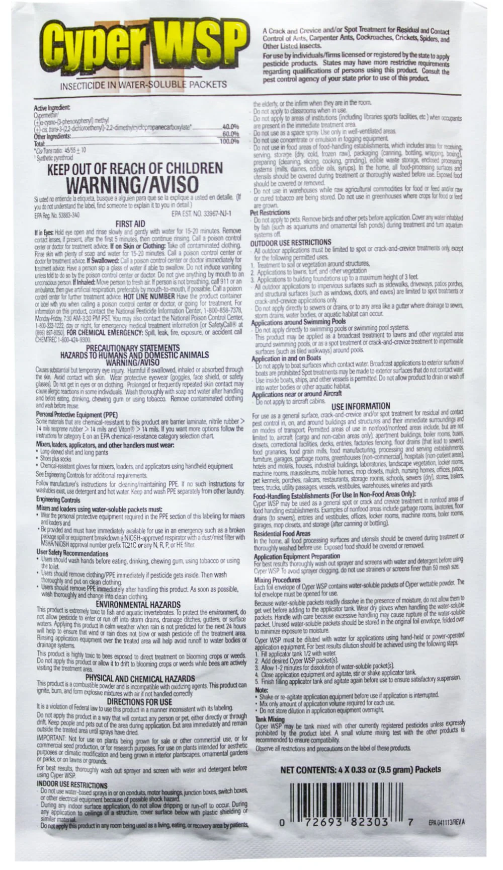 Cyper WSP Water Soluble Insecticide, 4 pack - Buy Pet Shop