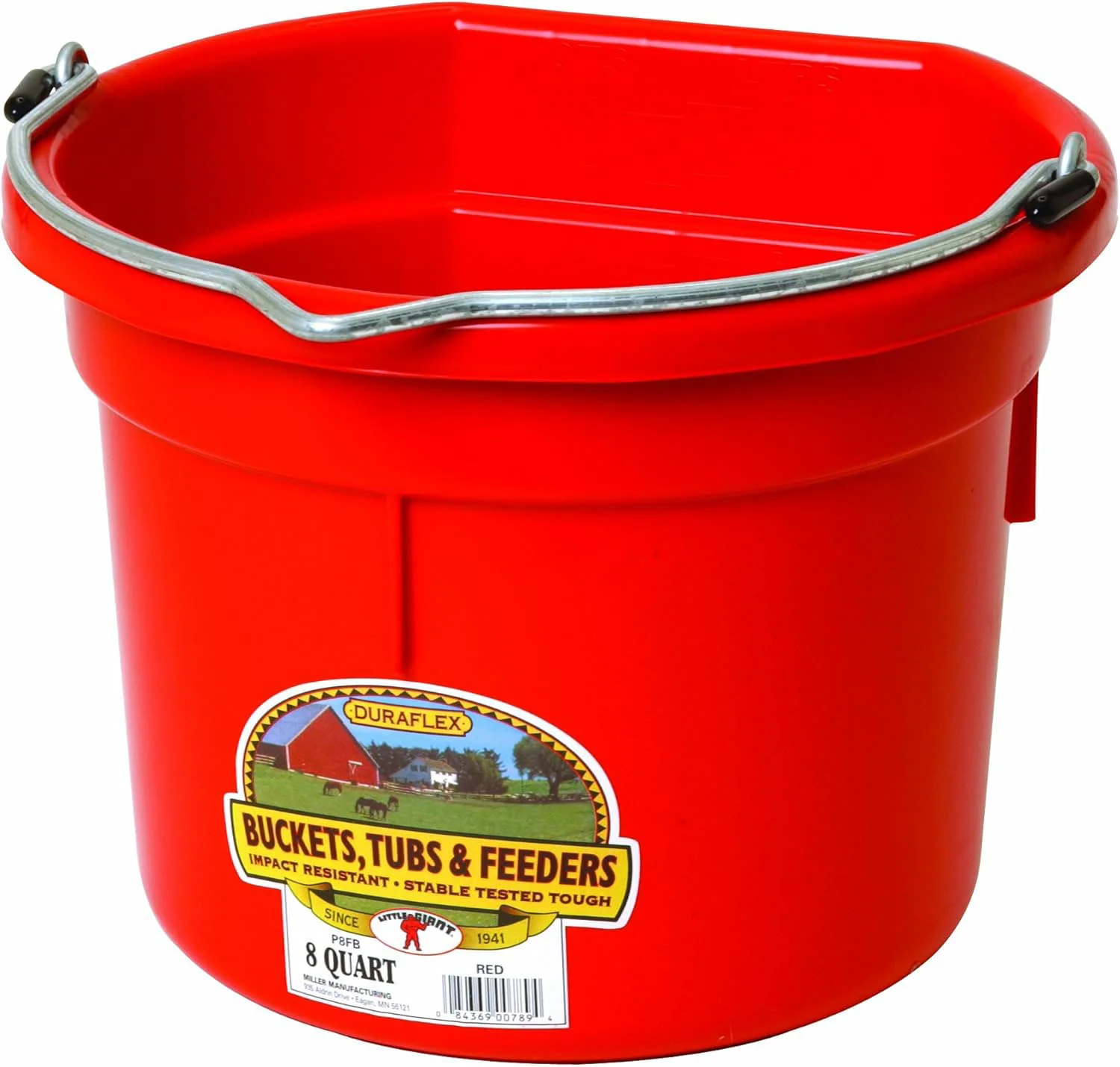 Flat Back Plastic Bucket, 8 qt - Buy Pet Shop