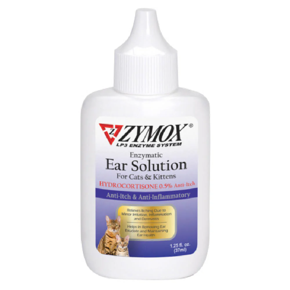 Zymox Cat/Kitten Ear Solution with .5% Hydrocortisone, 1.25 oz - Buy Pet Shop
