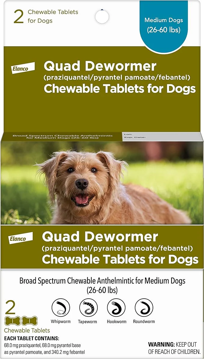 Quad Dewormer Chewable Tablets for Dogs - Buy Pet Shop