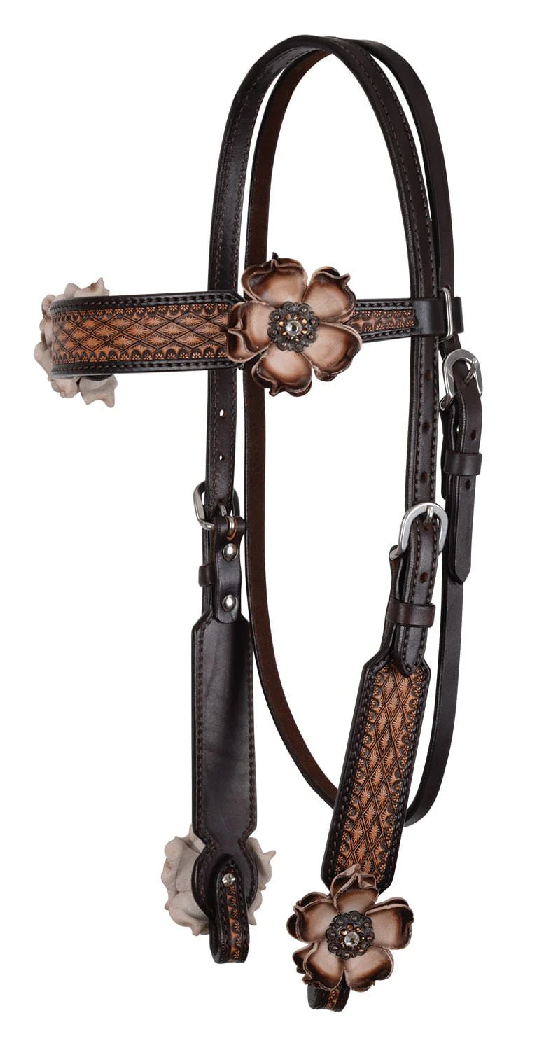 Circle Y Dusty Rose Vintage Browband Headstall, Full - Buy Pet Shop