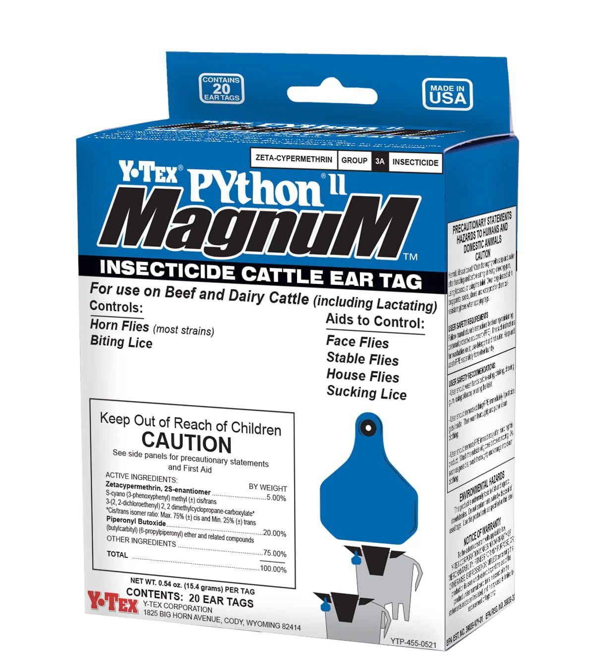 Python II Magnum Insecticide Cattle Ear Tags, 20 pack - Buy Pet Shop