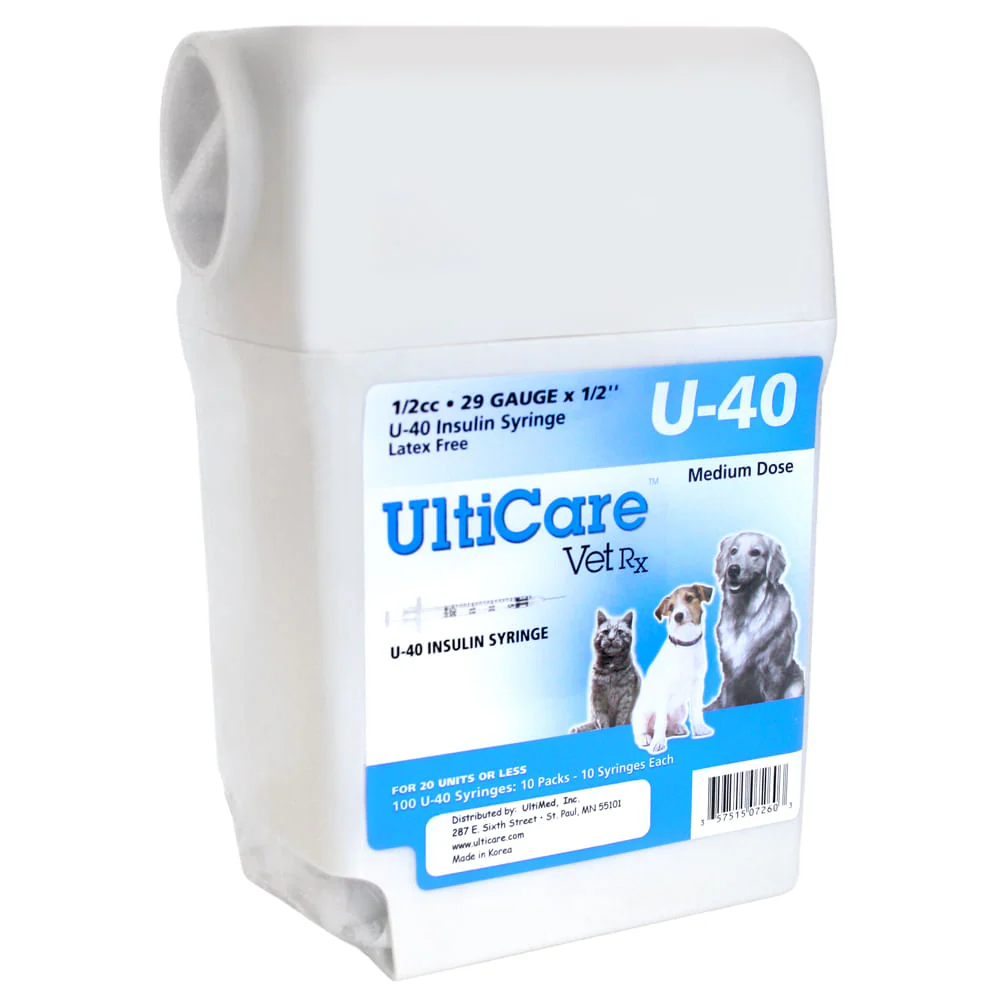 UltiCare U-40 Insulin Syringes with Sharps Container, 100 Count - Buy Pet Shop