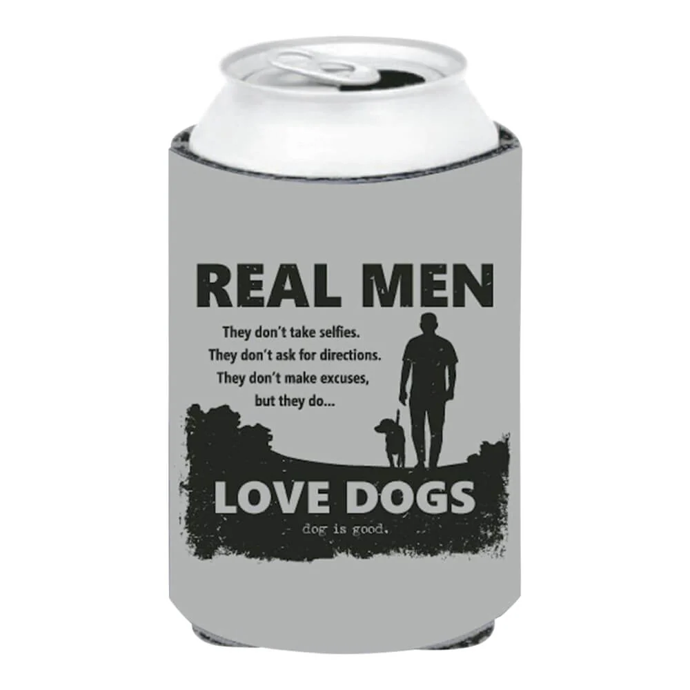 Dog is Good Can Koozie, Real Men Love Dogs, Gray - Buy Pet Shop