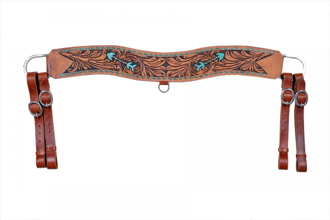 Showman Floral Tooled Tripping Collar - Buy Pet Shop