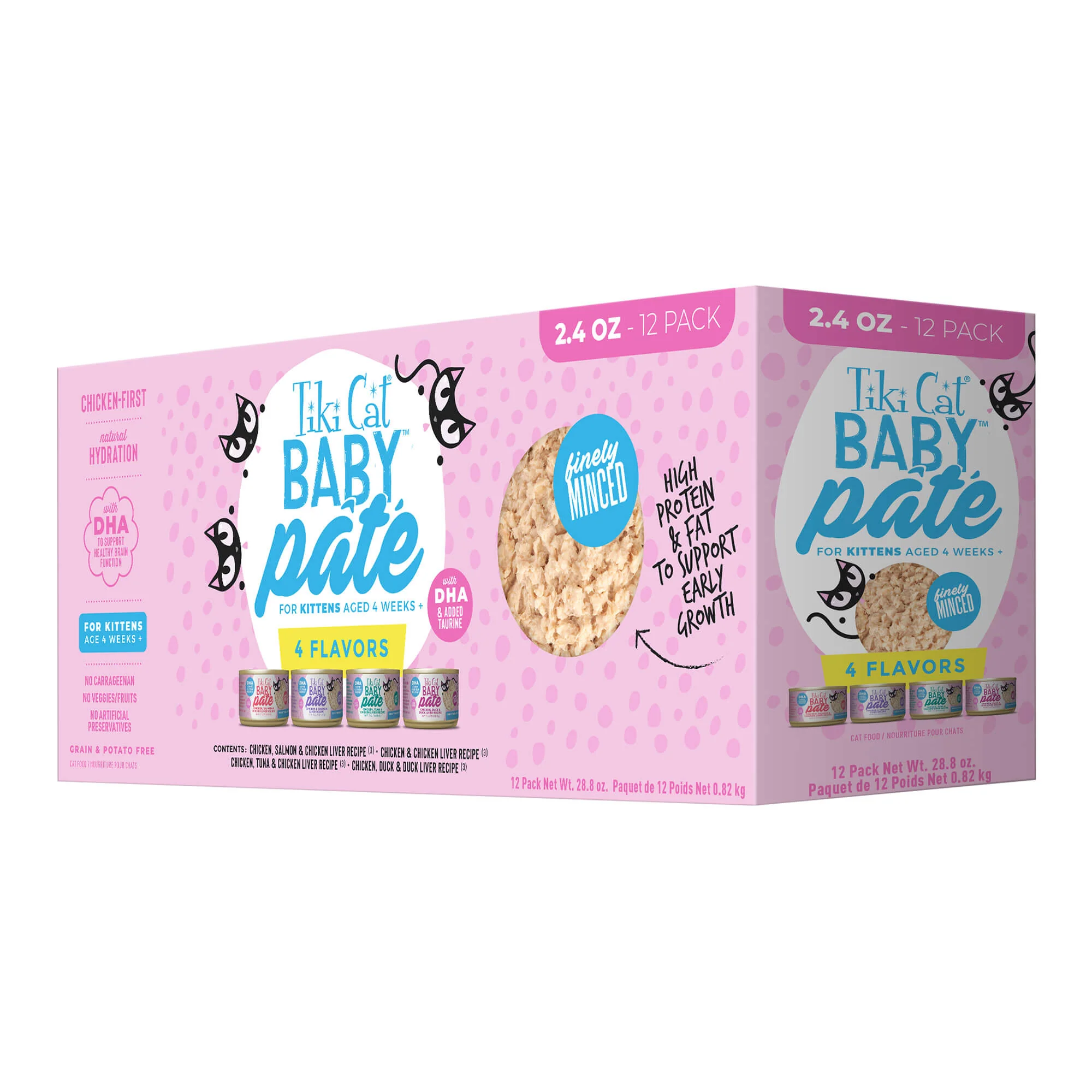 Tiki Cat Baby, Wet Kitten Food, Pate, Variety Pack, 2.4 oz Cans, 12 ct - Buy Pet Shop