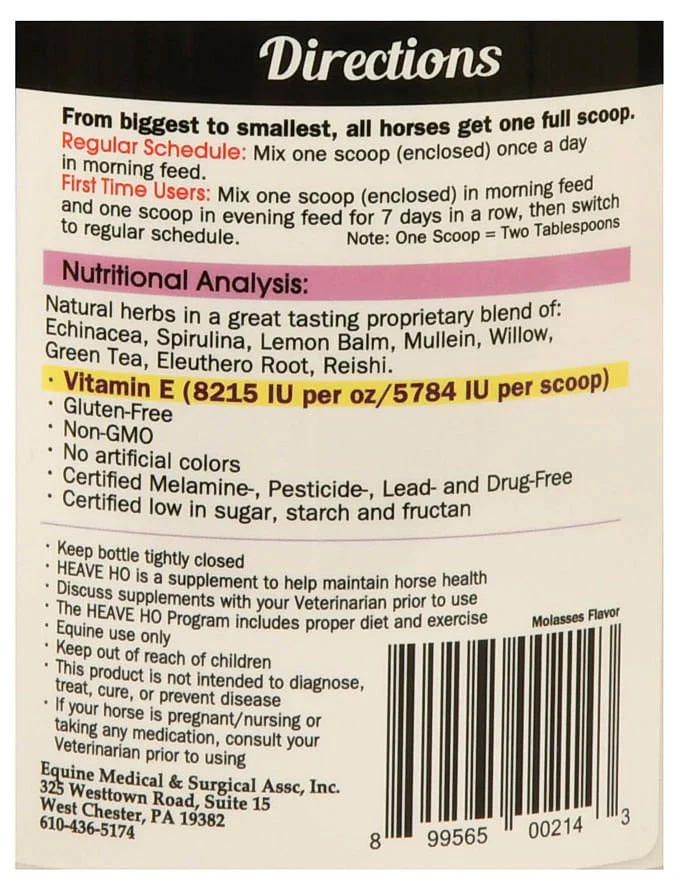 Heave Ho Horse Breathing Supplement, 30 Day Supply - Buy Pet Shop