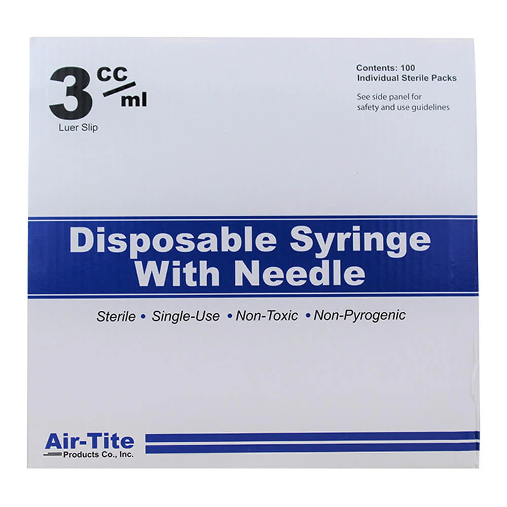 Air-Tite Luer Slip Syringes with Needles, 100 Count - Buy Pet Shop
