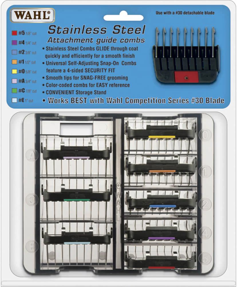 Wahl Stainless Steel Attachment Combs, 8 Size Set - Buy Pet Shop