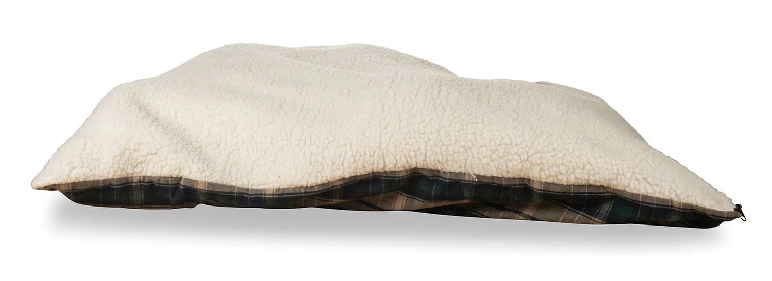 Flannel Sherpa Bed, Green Plaid - Buy Pet Shop