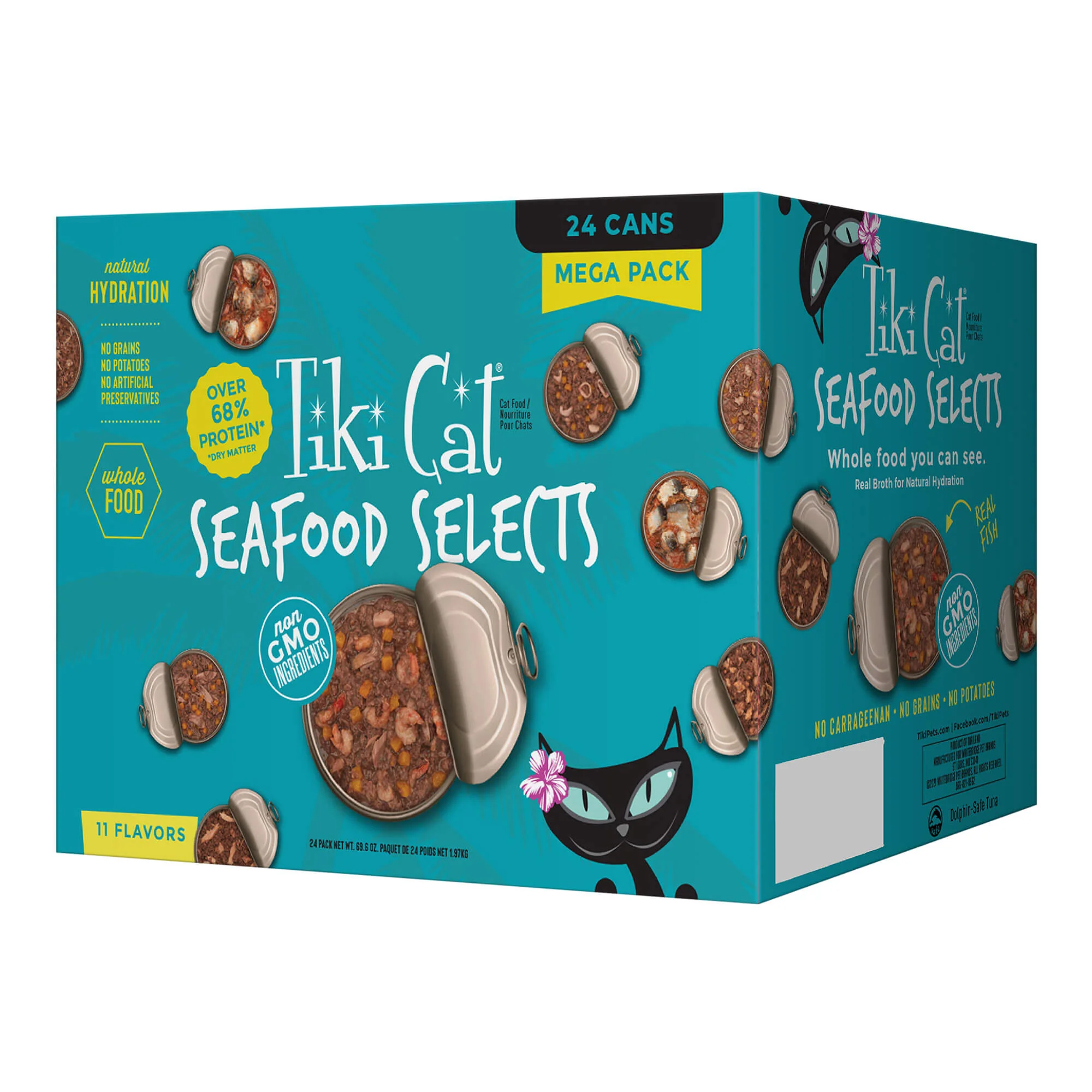 Tiki Cat Wet Cat Food Mega Pack, Fish Favorites, Variety Pack, 3 oz Cans, 24 ct - Buy Pet Shop