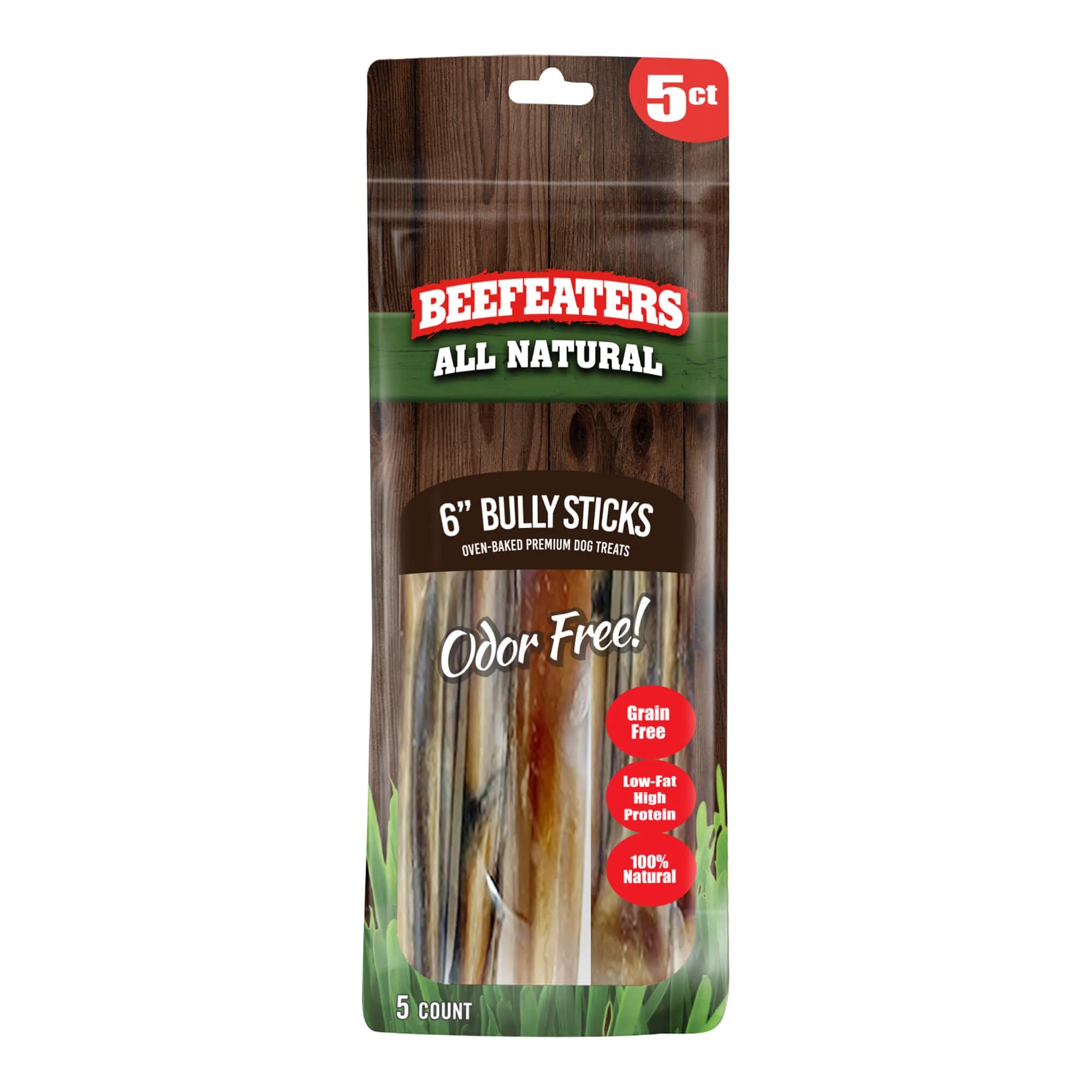Beefeaters Bully Sticks, 6 in, 5 count bag - Buy Pet Shop