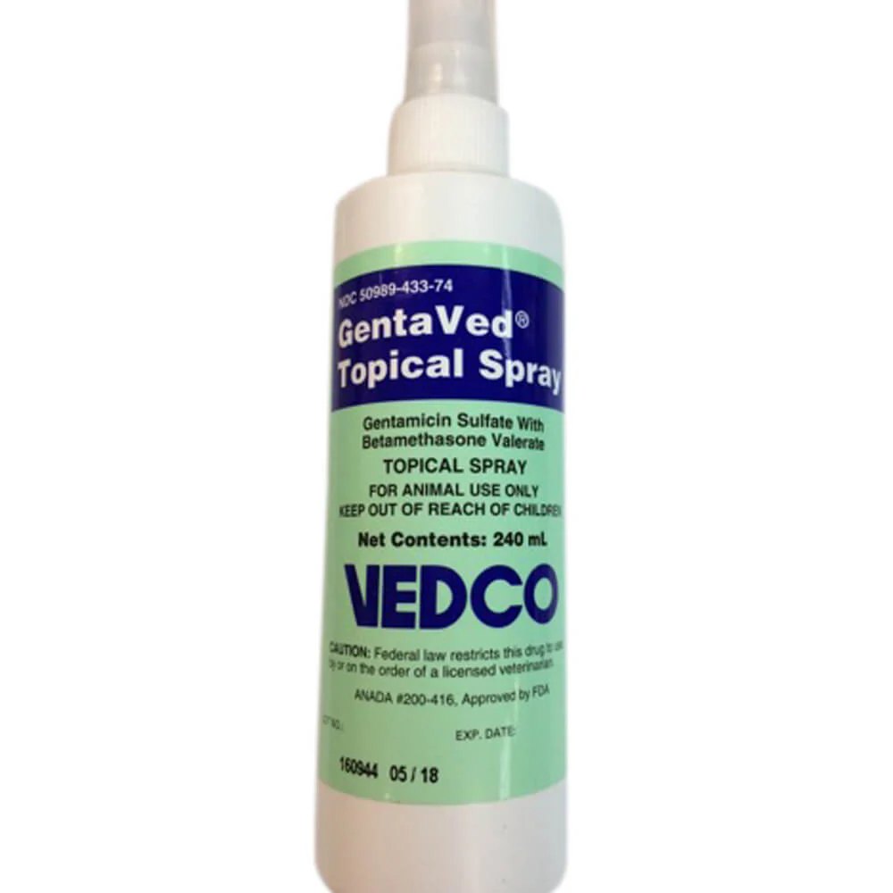 Rx GentaVed (gentamicin sulfate with betamethasone valerate) Topical Spray for Dogs - Buy Pet Shop