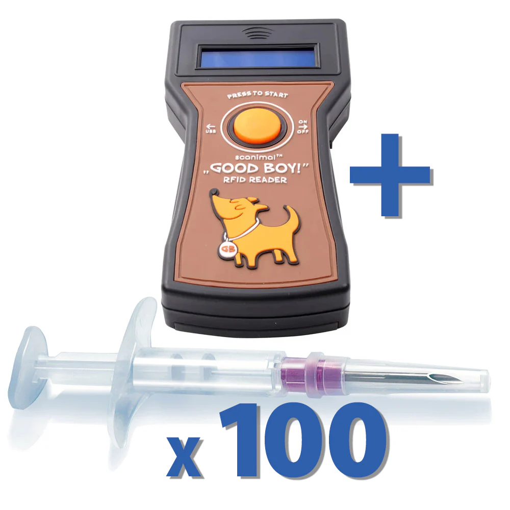Good Boy Microchip Scanner Kit with 100 Adeqid Microchips - Buy Pet Shop