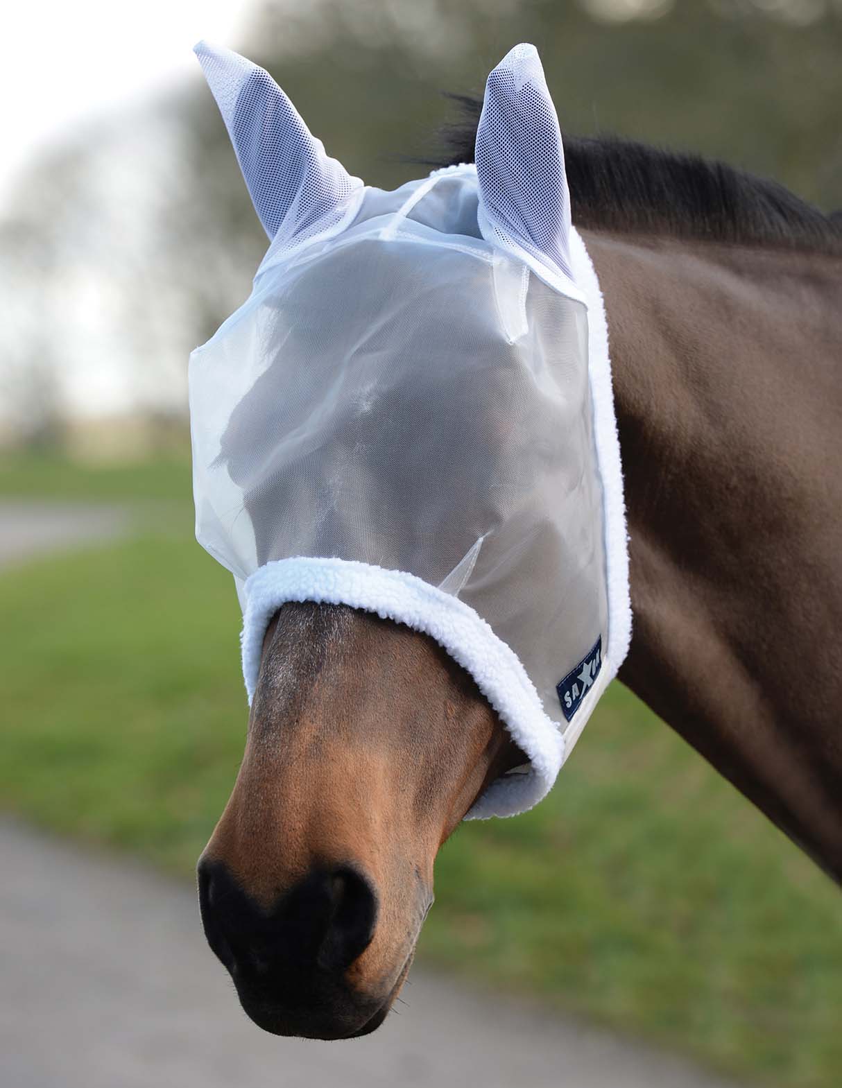 Saxon Horse Fly Mask, White - Buy Pet Shop
