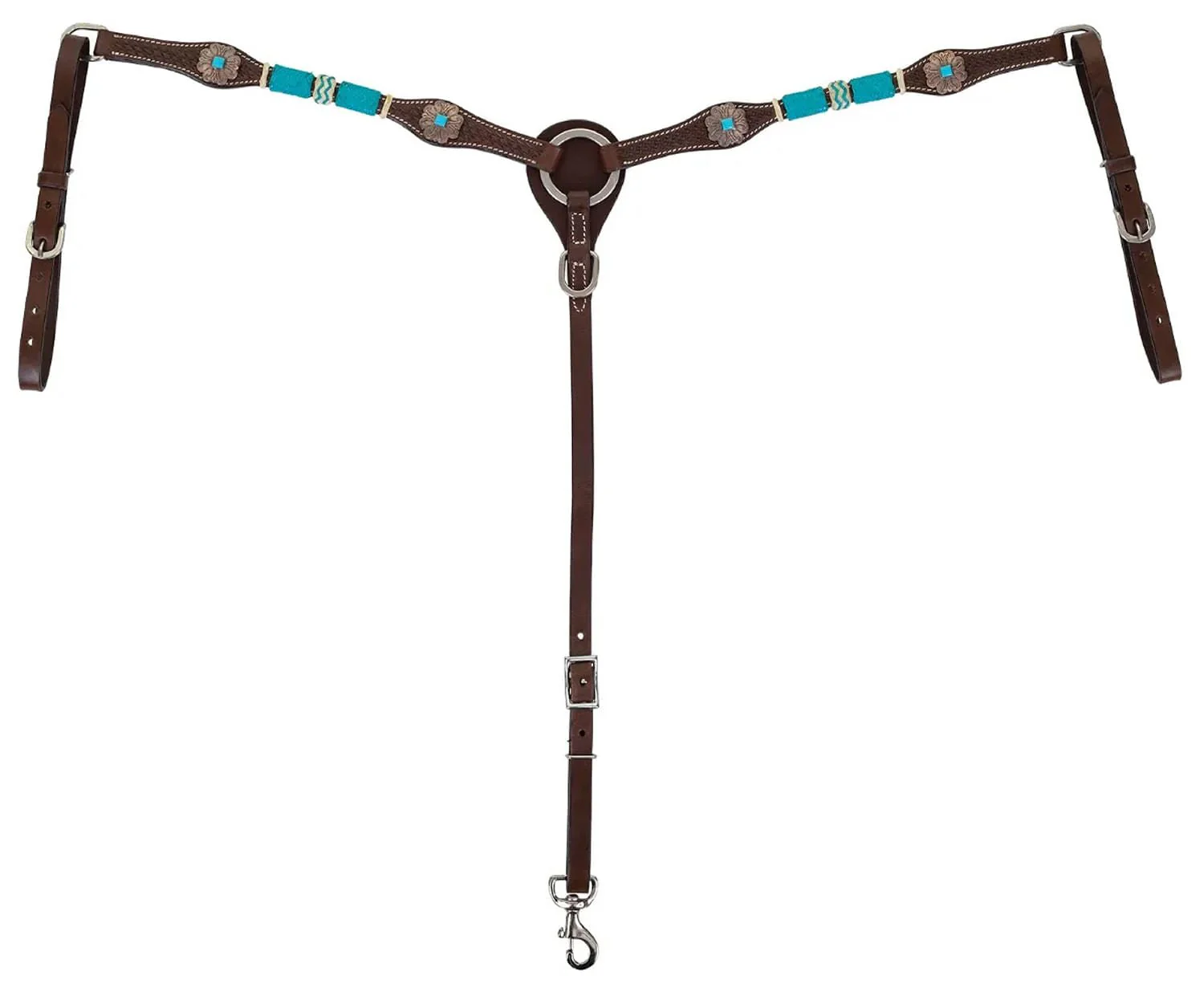 Circle Y Turquoise Round Up Breast Collar, Full - Buy Pet Shop