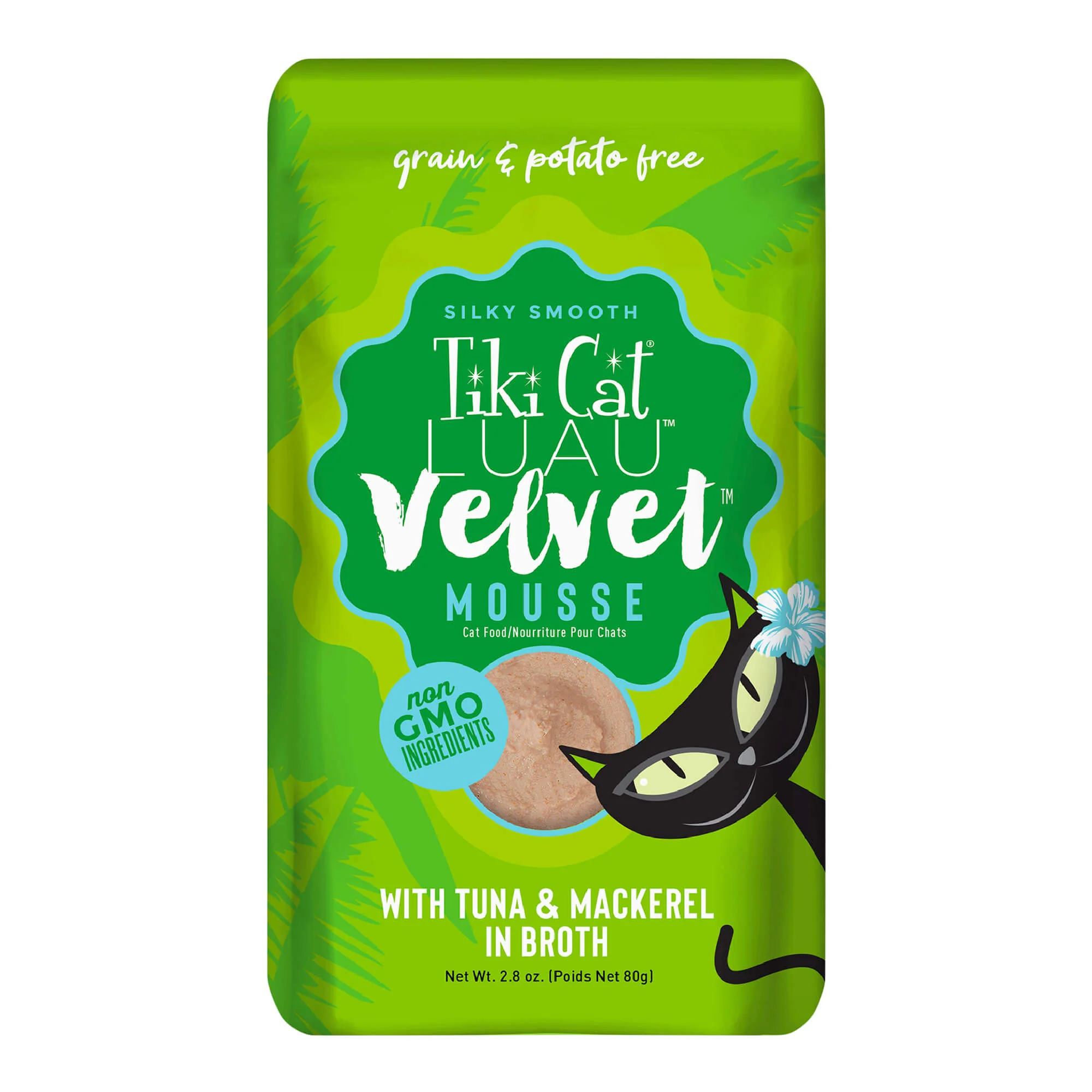 Tiki Cat Luau Velvet Mousse Wet Cat Food, Tuna & Mackerel, 2.8 oz Pouch, 12 ct - Buy Pet Shop