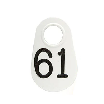 Bock's White Nylon Numbered Identification Tags, 1-100, Single Tag - Buy Pet Shop