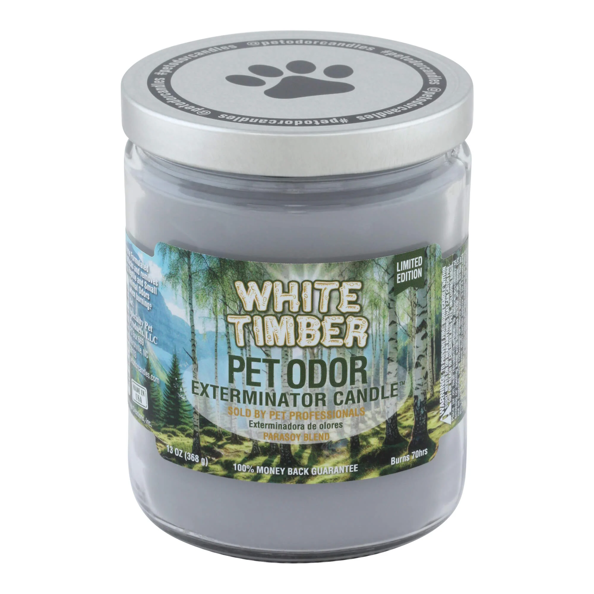 Pet Odor Exterminator Candle, White Timber, 13 oz - Buy Pet Shop