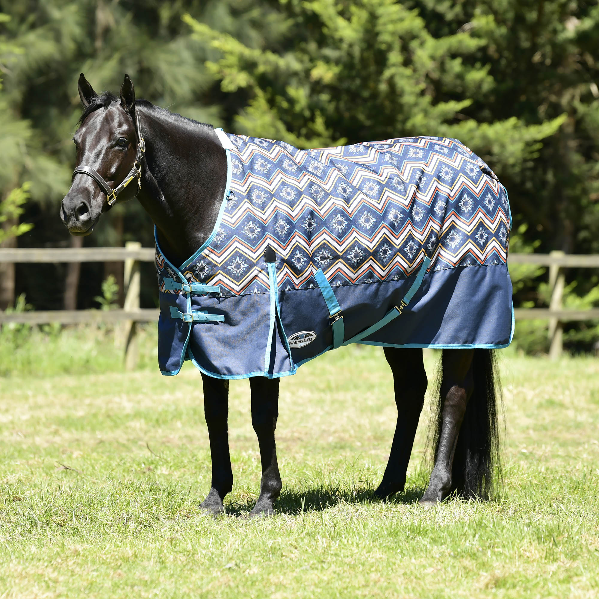 WeatherBeeta ComFITec Essential Standard Neck Turnout Blanket, Medium, Sedona Star Print - Buy Pet Shop