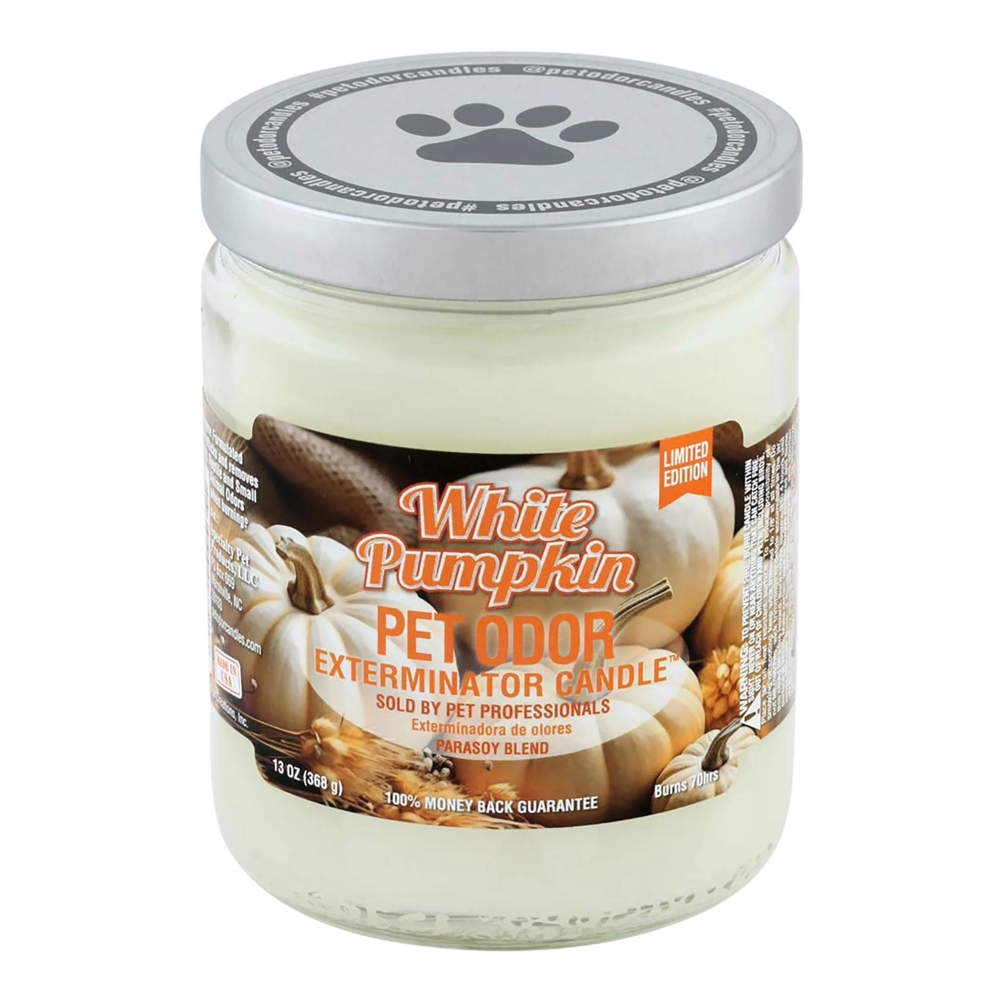 Pet Odor Exterminator Candle, White?Pumpkin, 13 oz - Buy Pet Shop