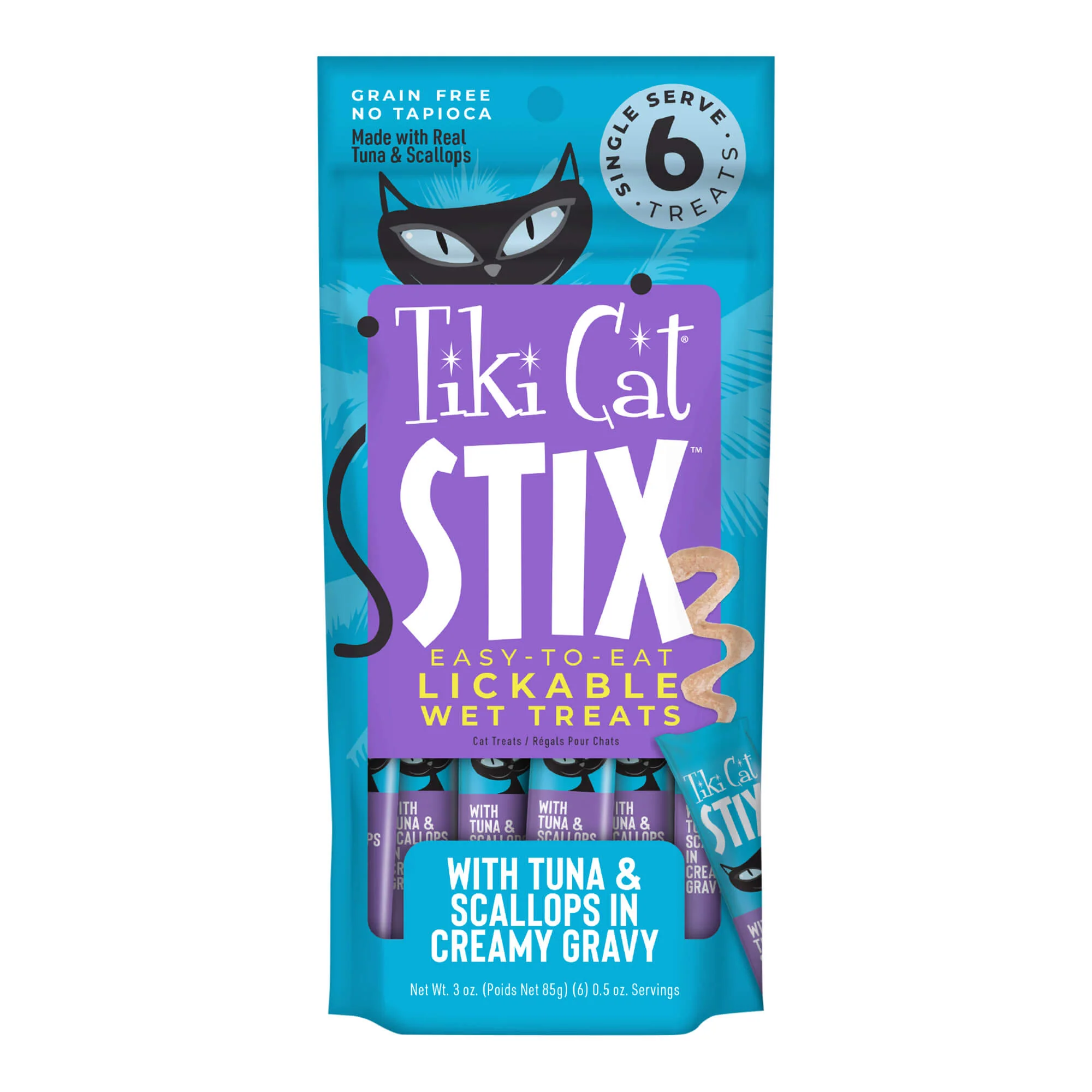 Tiki Cat Stix Wet Cat Treats, Tuna & Scallops, Case of 12 (6 ct) - Buy Pet Shop