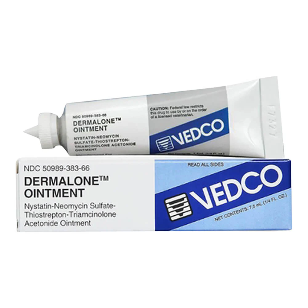 Rx Dermalone (nystatin-neomycin sulfate-thiostrepton-triamcinolone acetonide) Ointment for Cats & Dogs - Buy Pet Shop