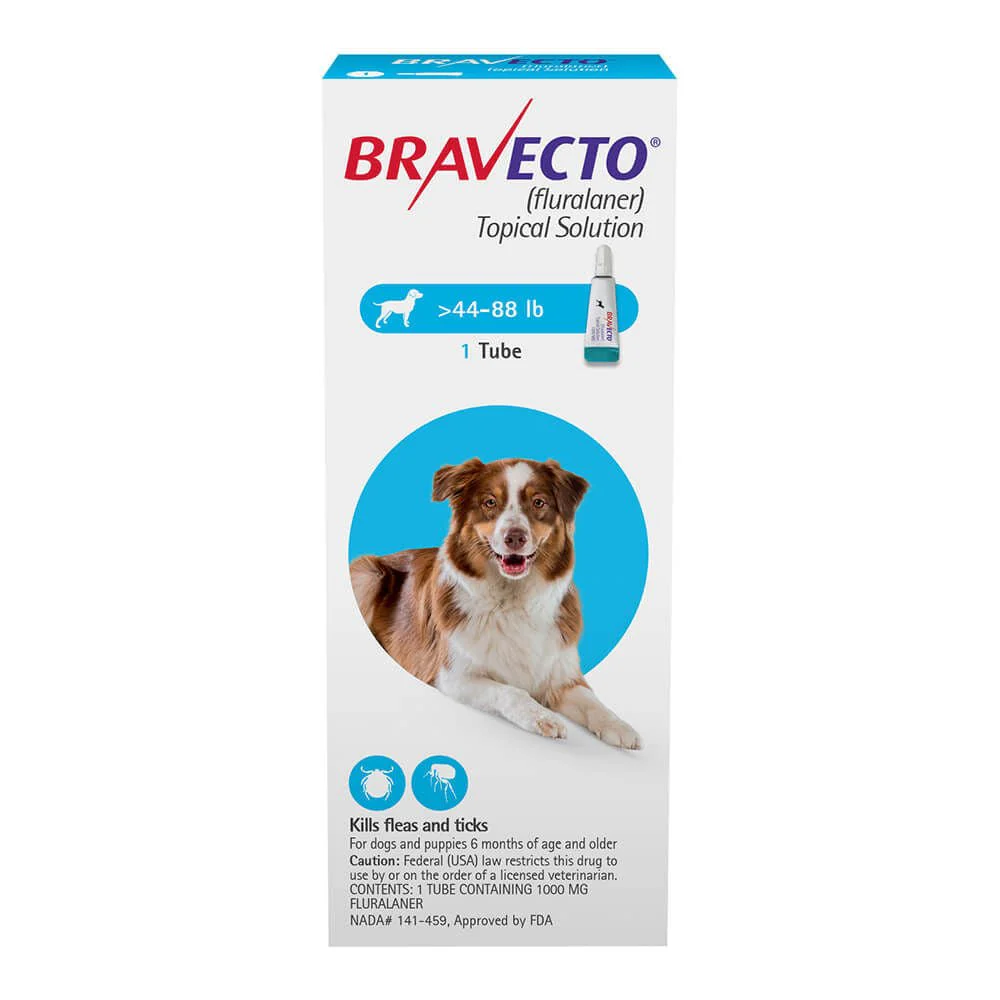 Bravecto (fluralaner topical solution) Flea & Tick 12-Week Topical for Dogs - Buy Pet Shop