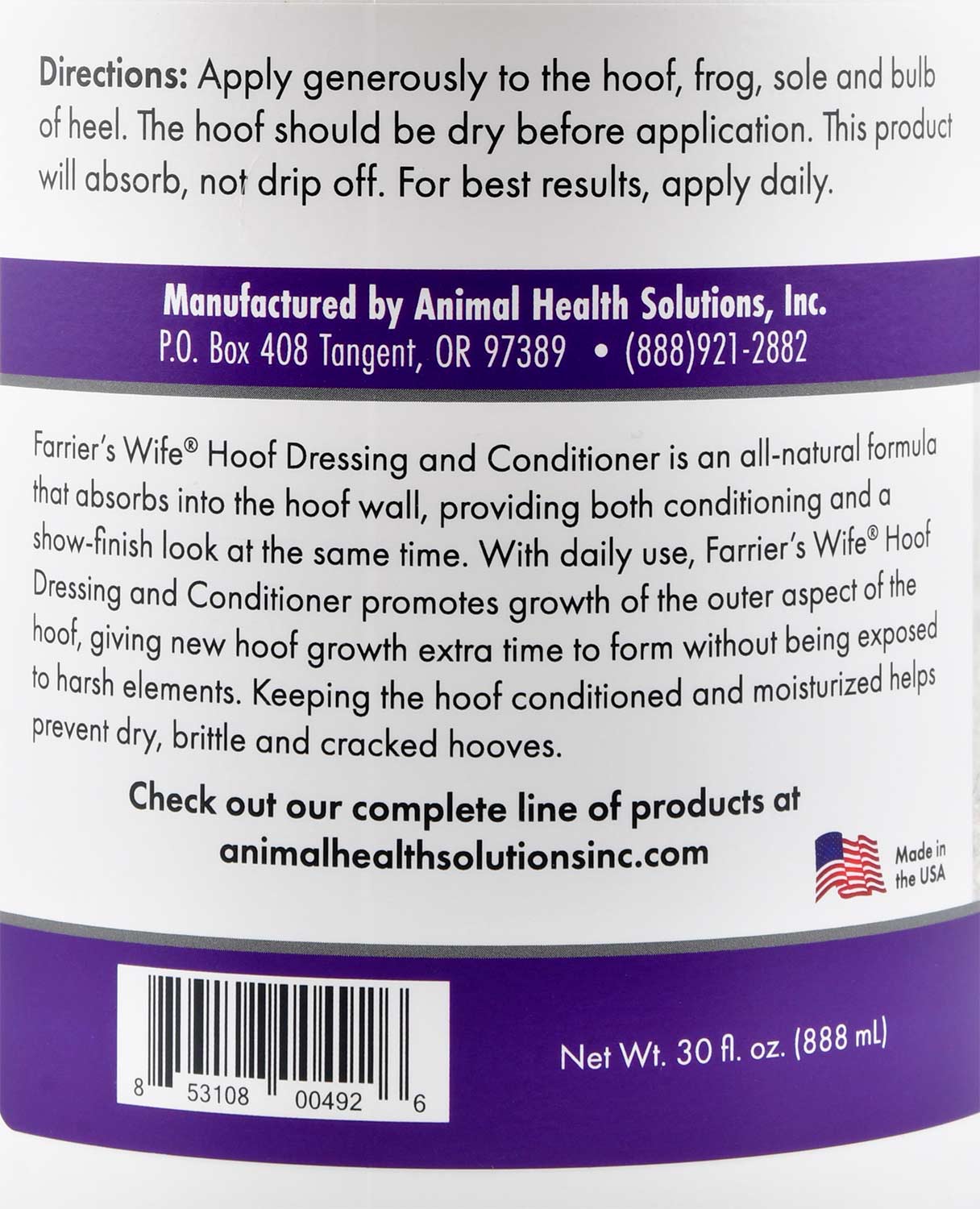 Farrier's Wife Hoof Dressing, 30 oz - Buy Pet Shop