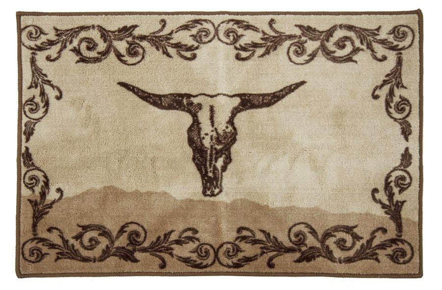 Longhorn Skull with Scrollwork Rug - Buy Pet Shop