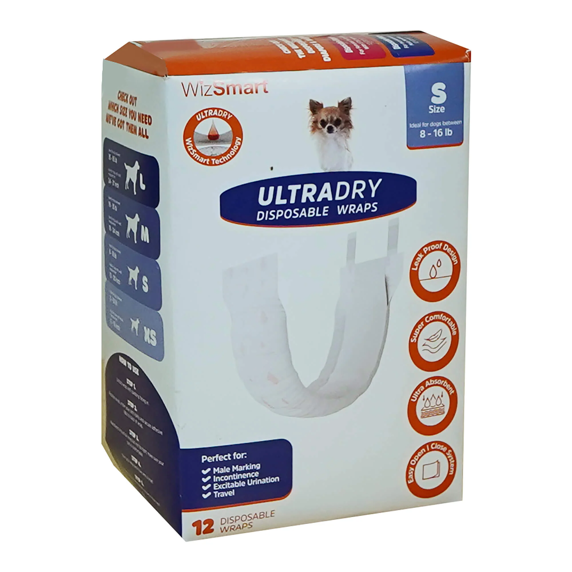 WizSmart UltraDry Male Wraps, 12 ct - Buy Pet Shop