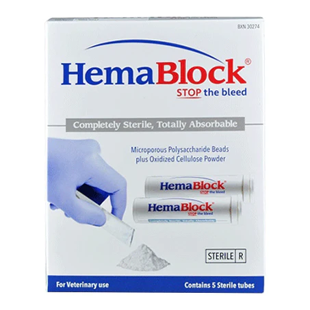 HemaBlock Hemostatic Powder, 2 gm Tube/Sachet, 5 pk - Buy Pet Shop
