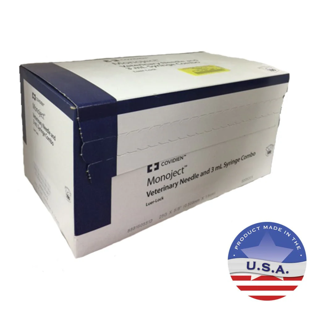 Monoject Luer-Lock (LL) Syringe with Needle Combo - Buy Pet Shop