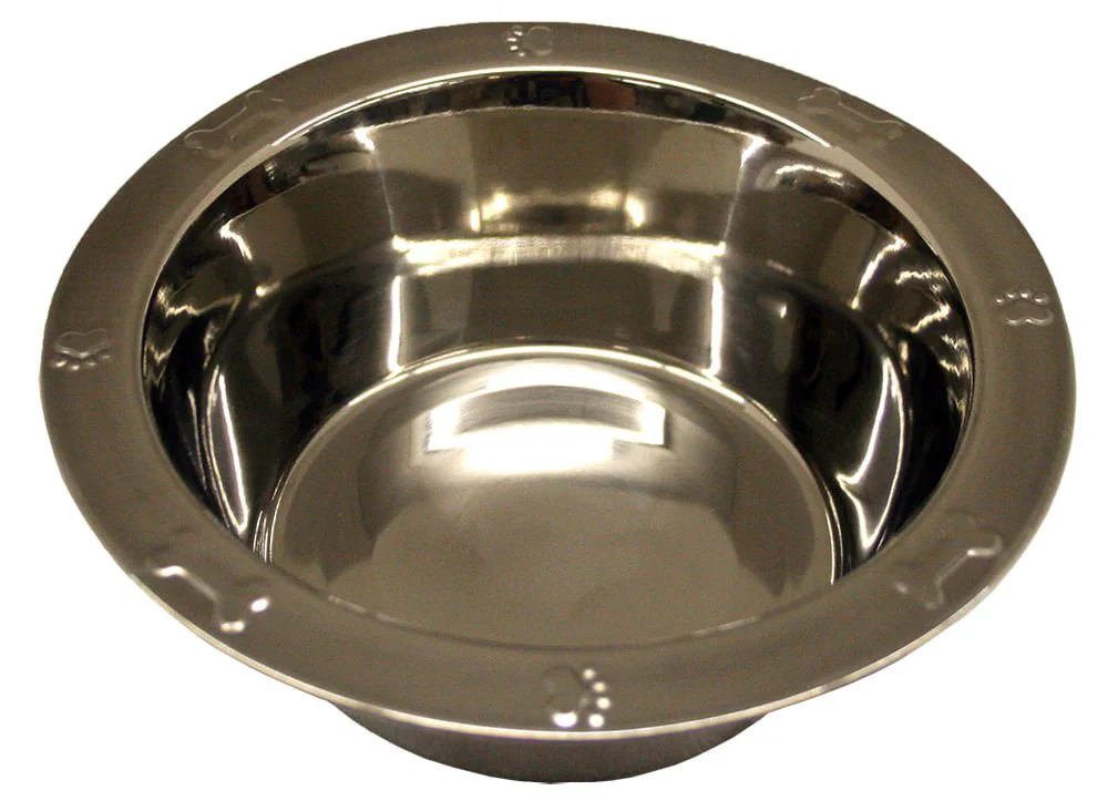 Embossed Regular Stainless Steel Bowl, 1 qt - Buy Pet Shop