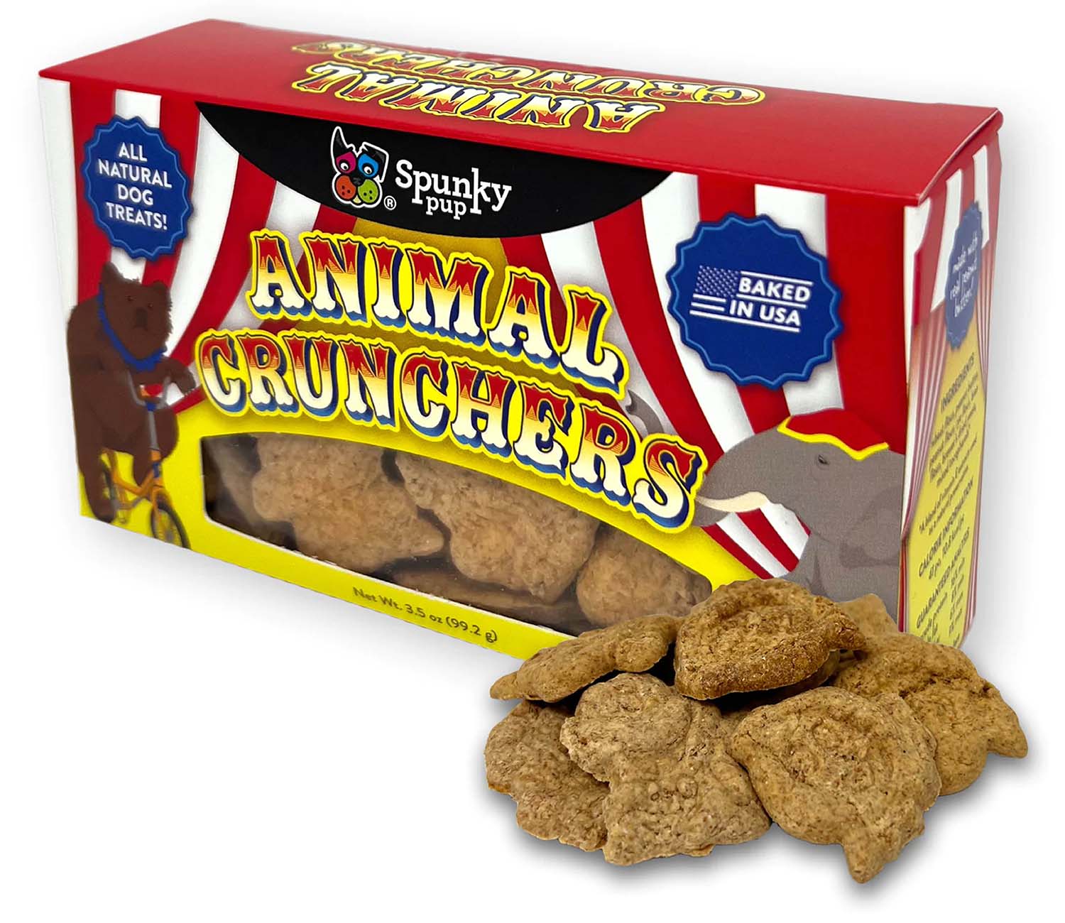 Spunky Pup Animal Crunchers, Peanut Butter - Buy Pet Shop